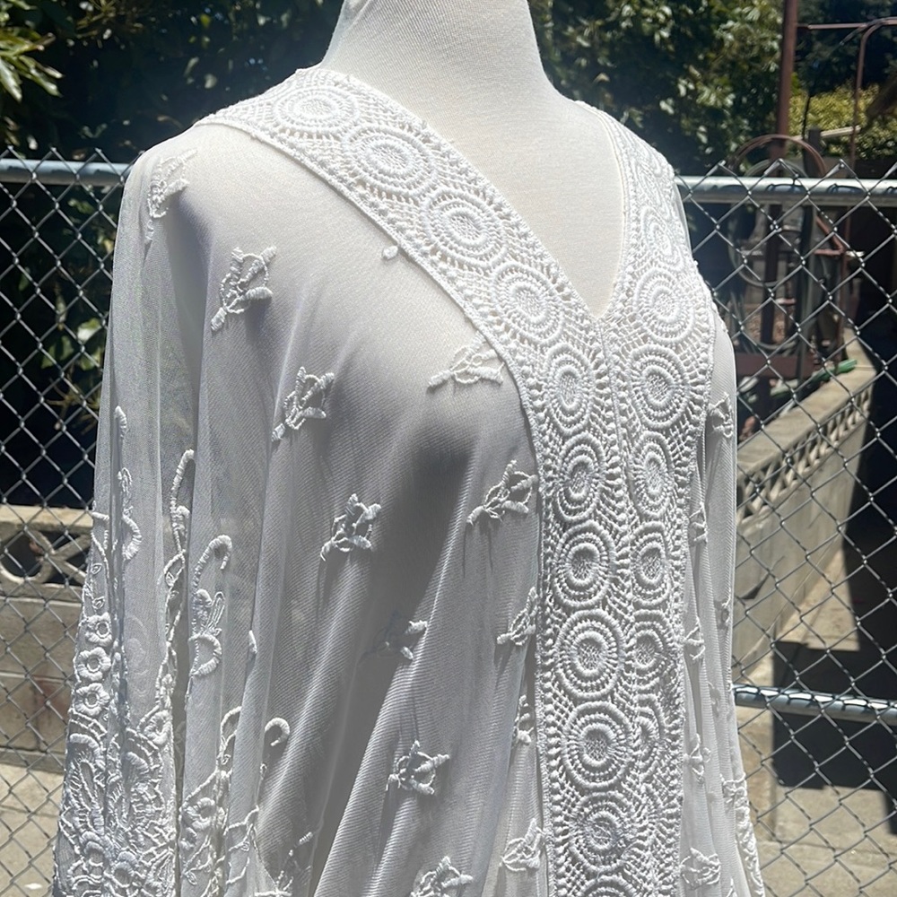 FREE People Sheer embroidered top